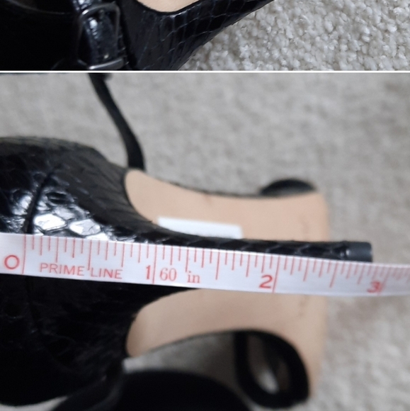 NWT Via Spiga Heels Shoes Size 10 Snake Skin Black Open Toe Sandals - Picture 6 of 10
